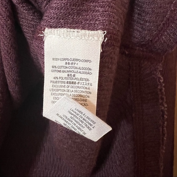 Free People | NWT Rainbow Thermal Henley Tee Long Sleeve in Wine Size XS - Picture 16 of 16